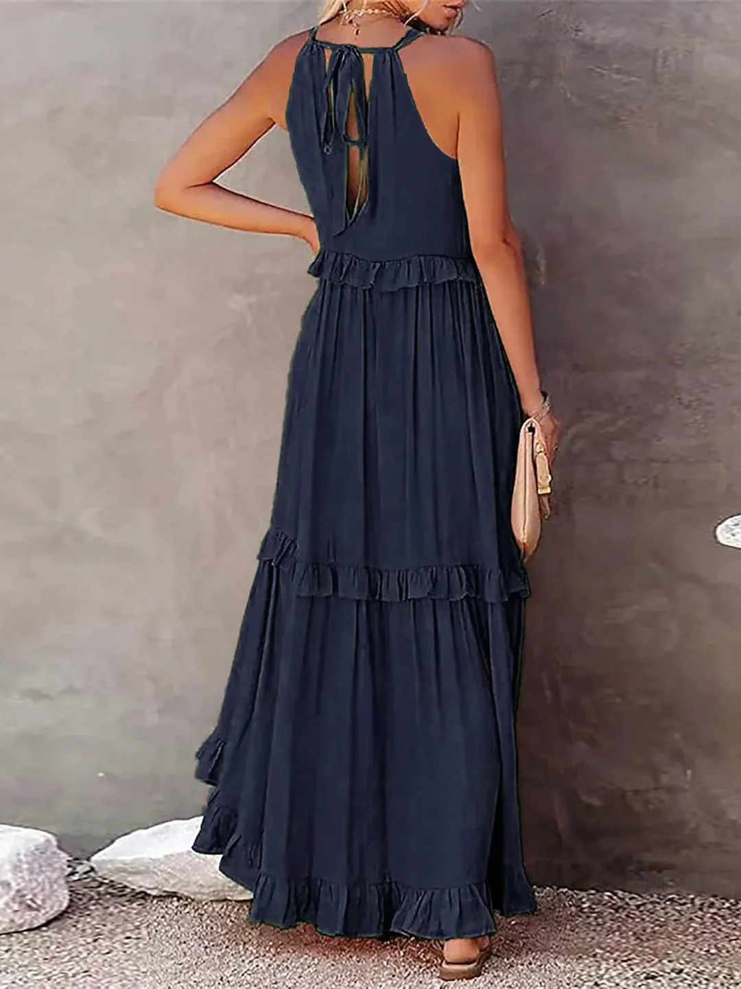 Dainty Tiered Ruffle Long Dress For Women | Lara