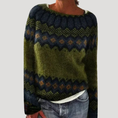 Lowland Patterned knitted winter sweater for women | Marielle