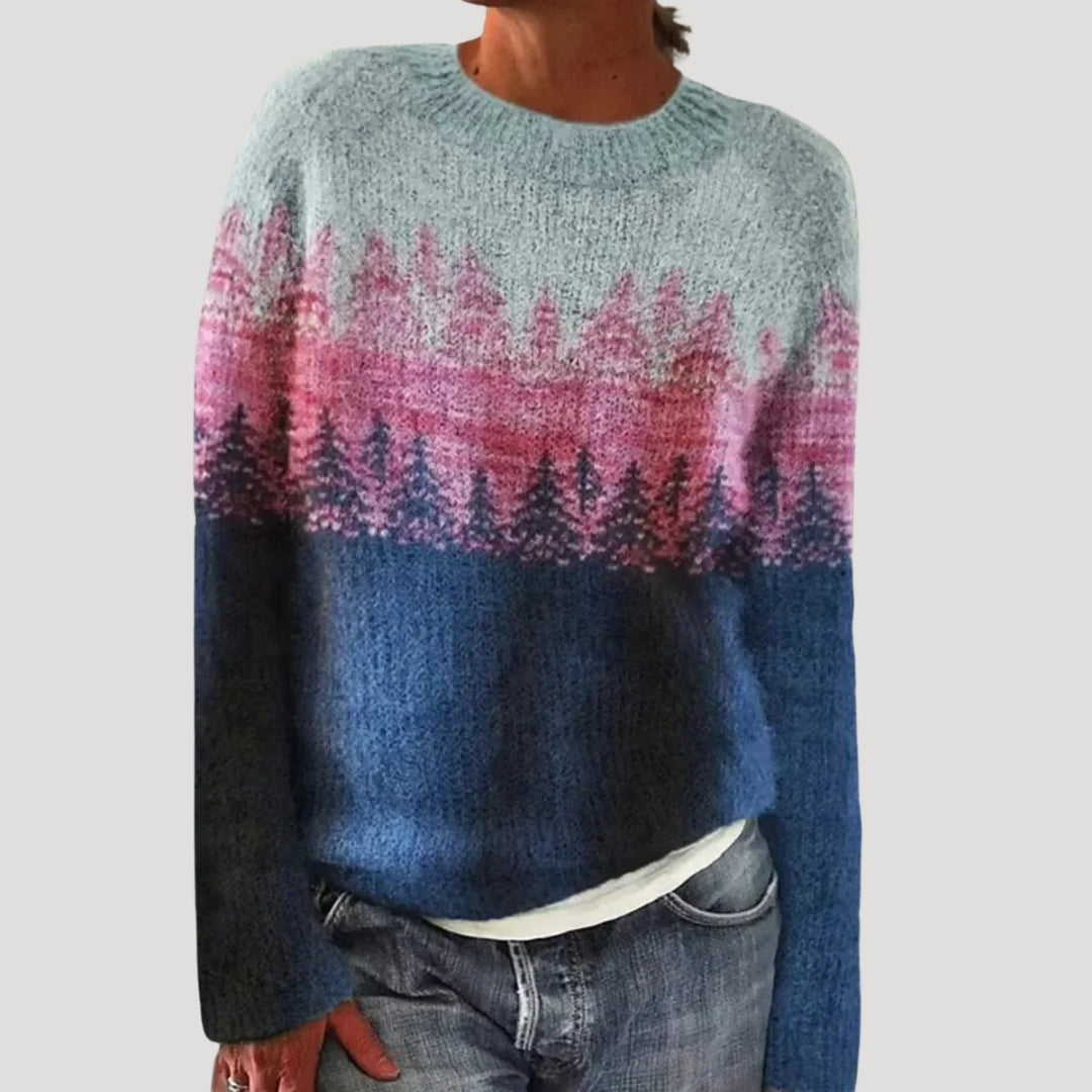 Lowland Patterned knitted winter sweater for women | Marielle
