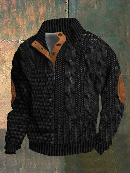 Slick Knitted jumper with elbow-patch detail for men | Finn