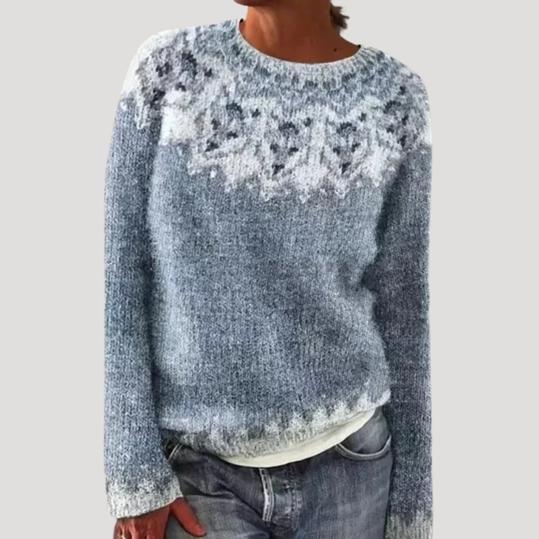 Lowland Patterned knitted winter sweater for women | Marielle