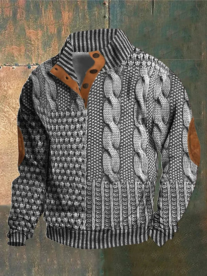 Slick Knitted jumper with elbow-patch detail for men | Finn