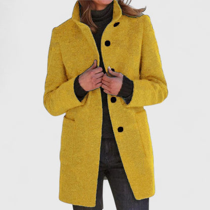 Natural Classic Mid Length Coat For Women | Ardelia