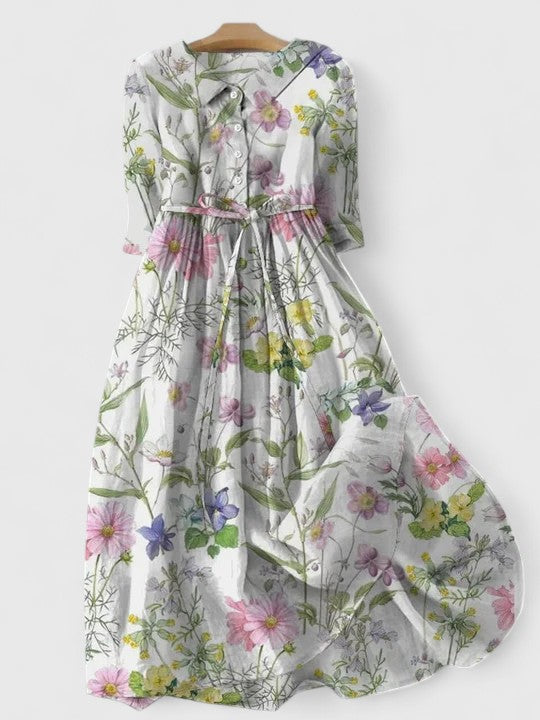 Alert Elegant mid-length dress with lace-up detail for women | Eryzelle