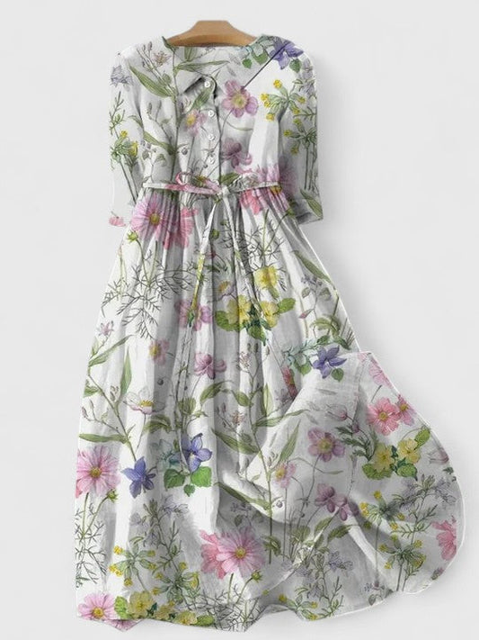 Alert Elegant mid-length dress with lace-up detail for women | Eryzelle