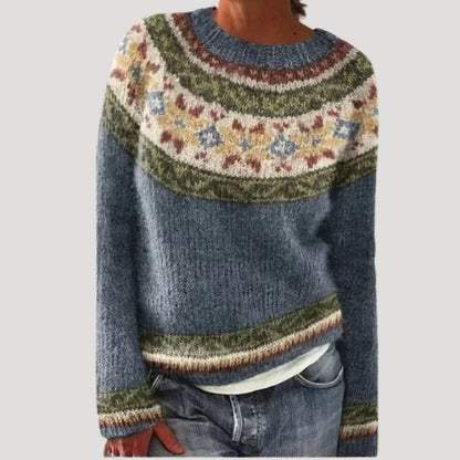 Lowland Patterned knitted winter sweater for women | Marielle