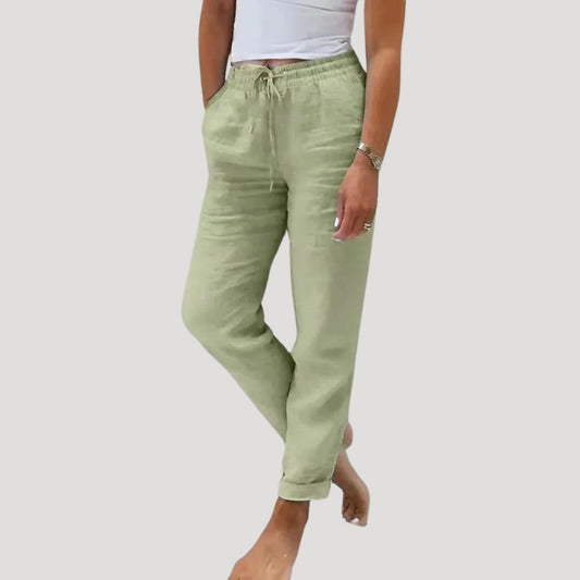 Riverside Lightweight drawstring summer trousers for women | Eleni