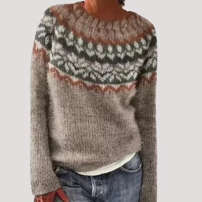 Lowland Patterned knitted winter sweater for women | Marielle