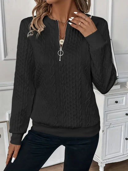 Trailblazing Half Zip Casual Sweater For Women | Lioraelle
