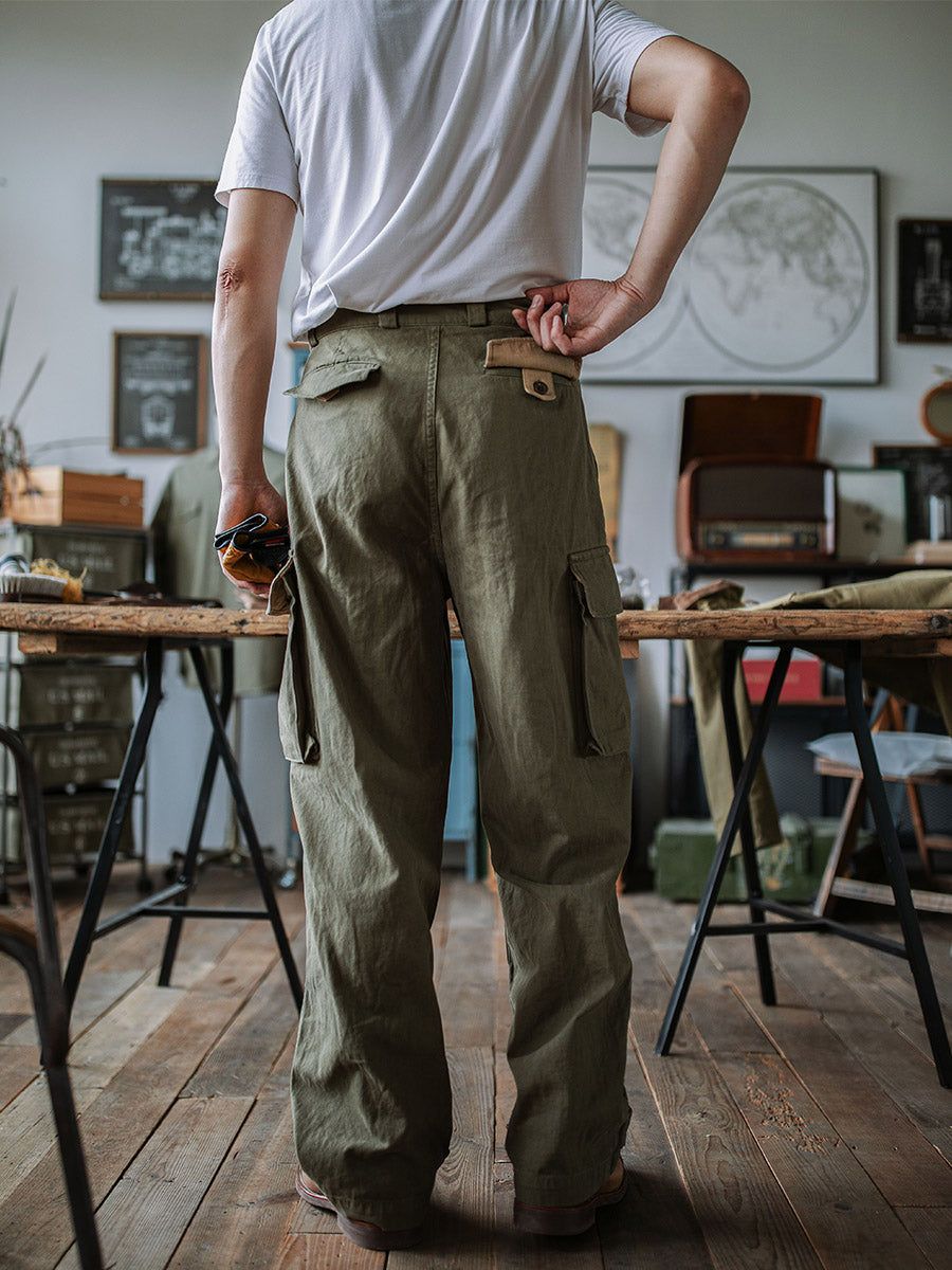 Glittering Heritage Utility Trousers with Reinforced Details for Men | Owen