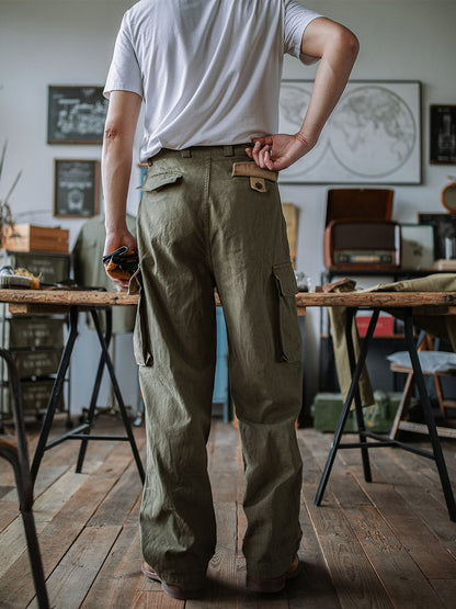 Glittering Heritage Utility Trousers with Reinforced Details for Men | Owen