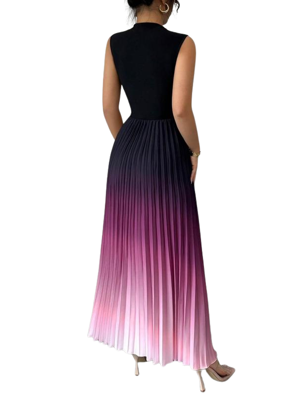 Edwardian Elegant Ombre Sleeveless Dress For Women | Mirella