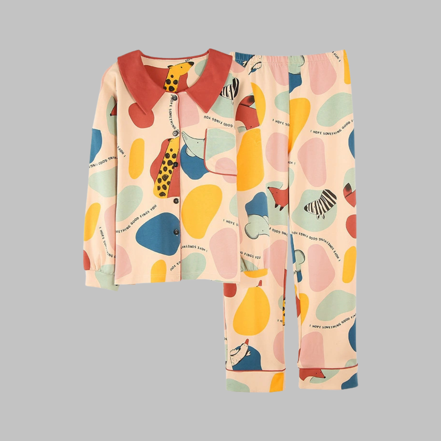 Layered Cozy Long Sleeve Top And Trousers Lounge Set For Women | Serelune