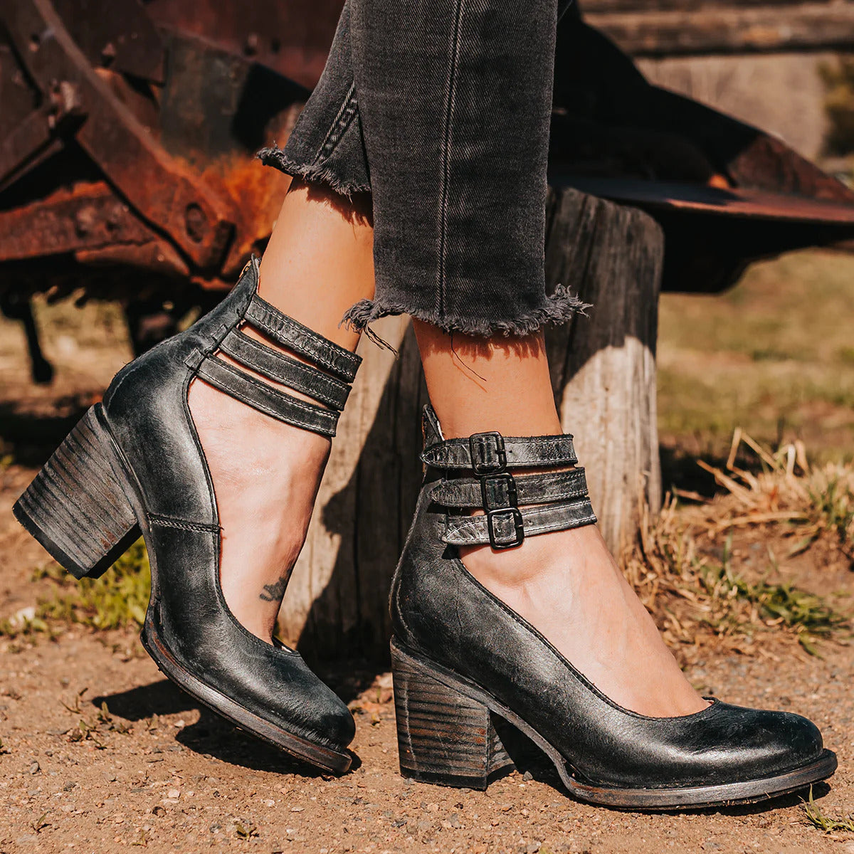 Premier Vintage ankle strap sandal heels for women | Verona