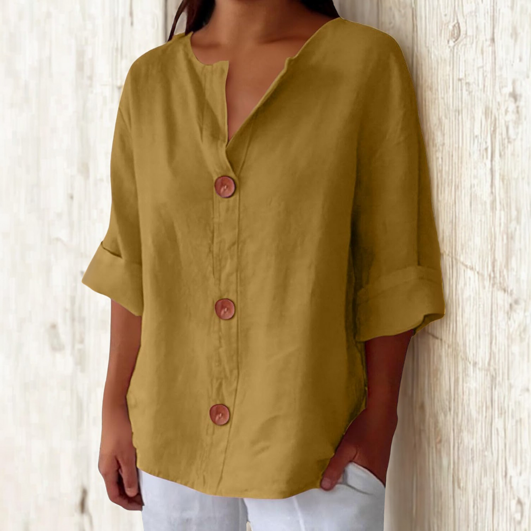 Permanent Classic everyday blouse with relaxed fit for women | Elara