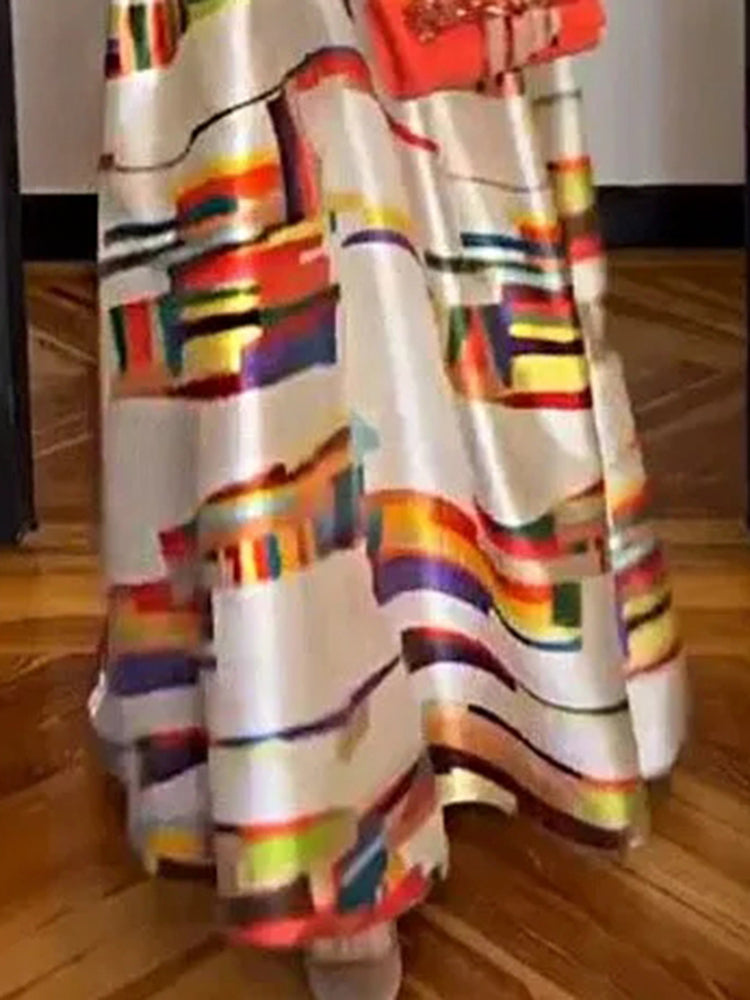 Bold Geometric Print Sleeveless Dress For Women | Isabel