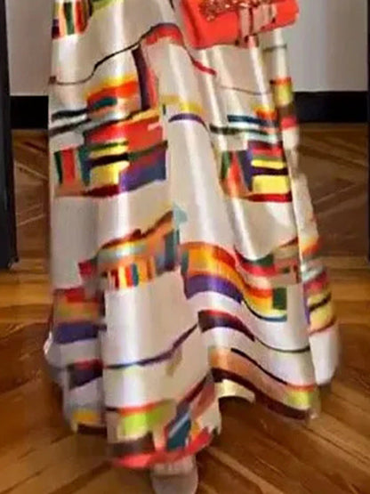 Bold Geometric Print Sleeveless Dress For Women | Isabel