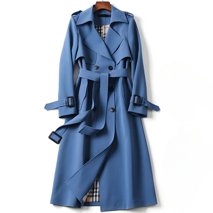 Printed Belted Double Breasted Trench Coat for Women | Elara