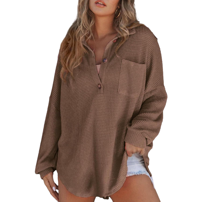 Slim Lightweight V-neck tunic blouse for women | Kathryn
