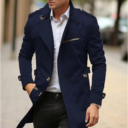Pretty Classic Double Breasted Trench Coat For Men | Alarion