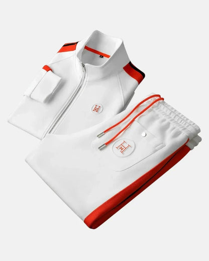 Satin Athletic Zip Up Tracksuit Set For Men | Marco