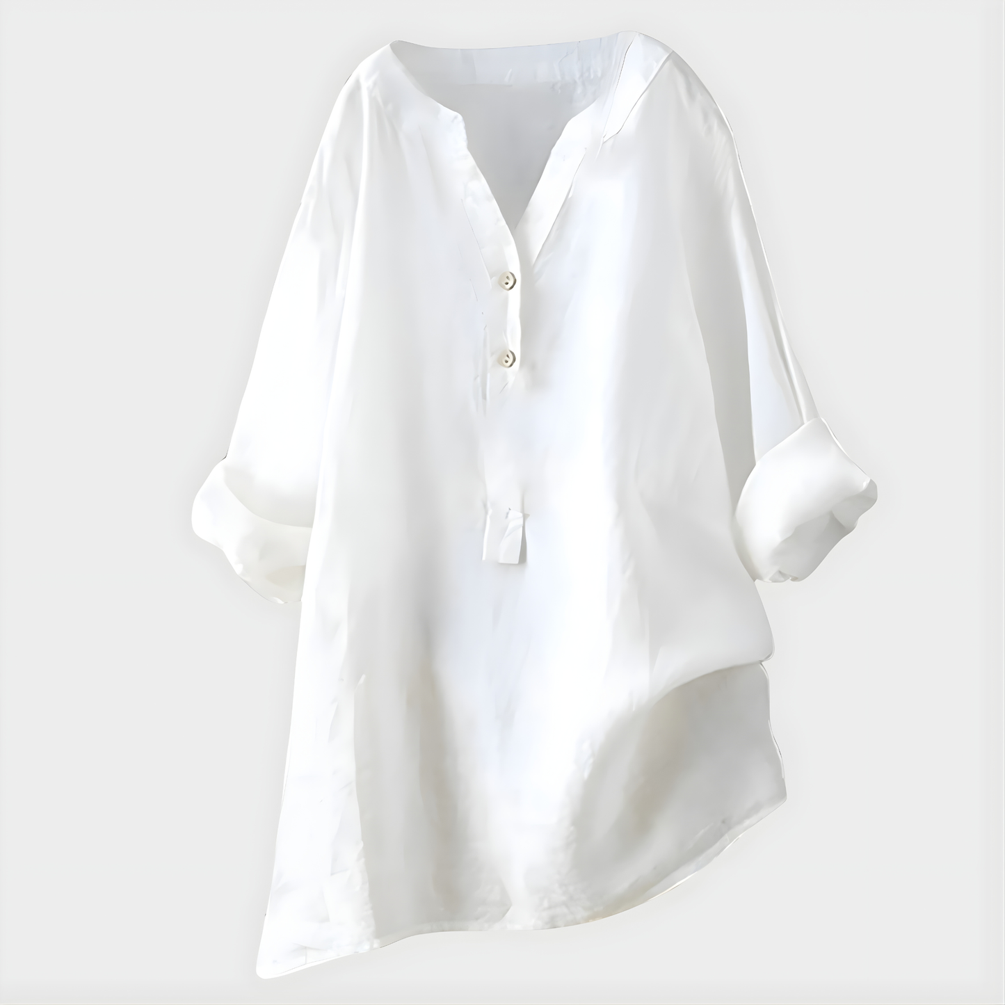 Silent Elegant V-neck blouse with relaxed silhouette for women | Veronique