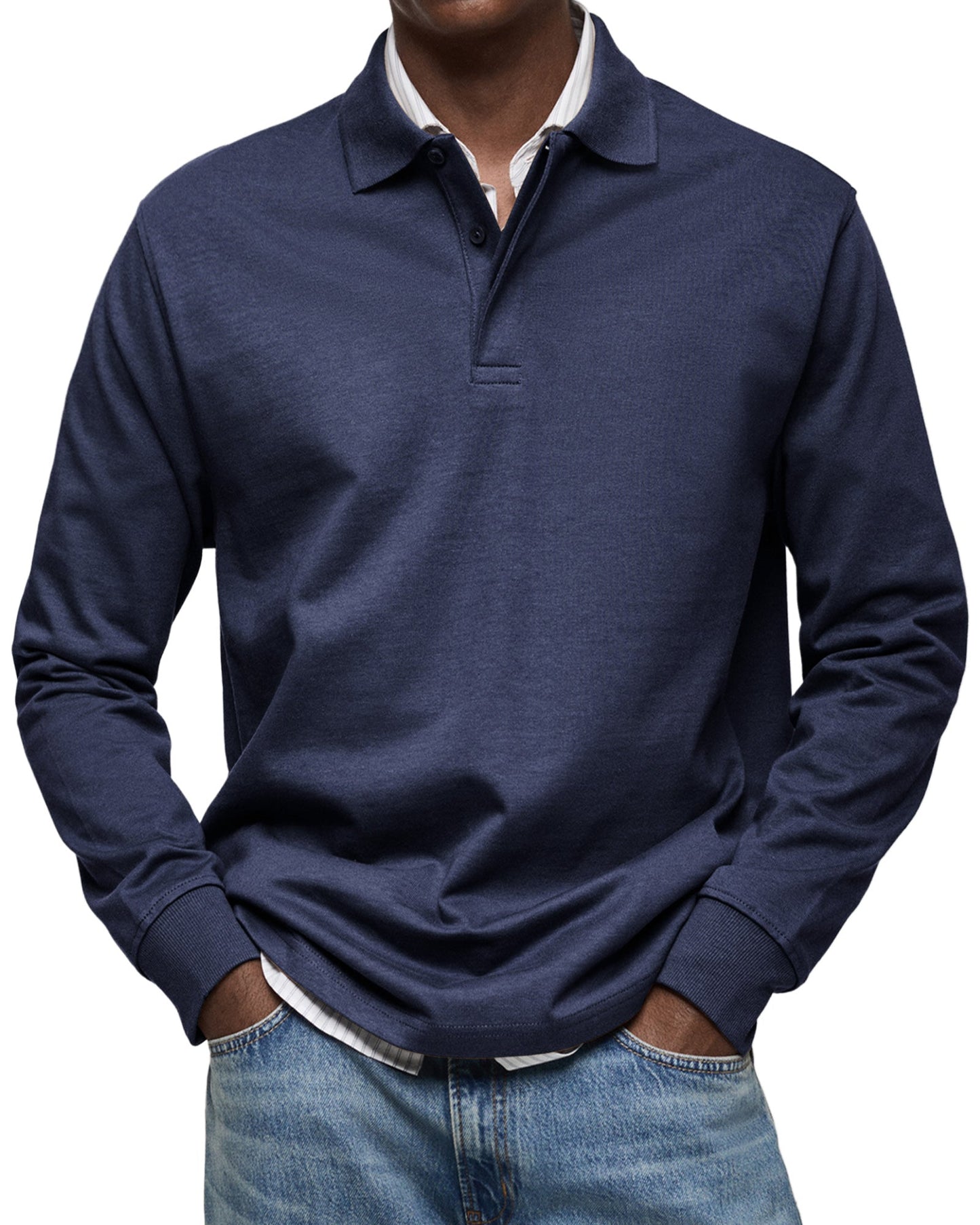 Riviera Classic Long Sleeve Polo Shirt For Men | Tristan