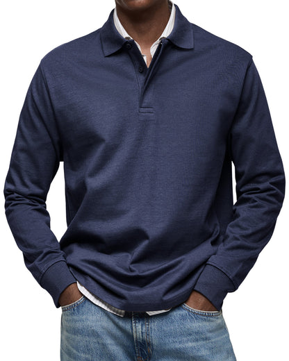 Riviera Classic Long Sleeve Polo Shirt For Men | Tristan