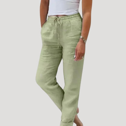 Riverside Lightweight drawstring summer trousers for women | Eleni