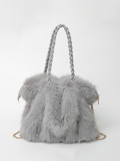 Coastal Plush Shoulder Tote Bag For Women | Ellie