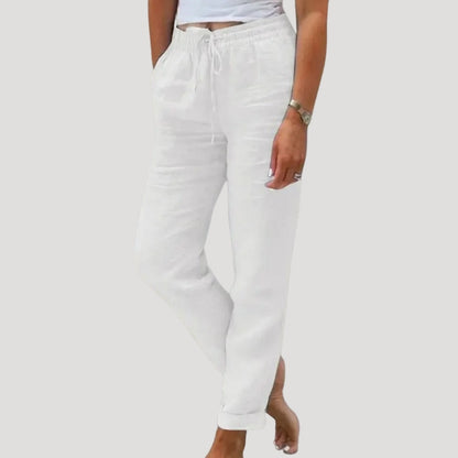 Riverside Lightweight drawstring summer trousers for women | Eleni
