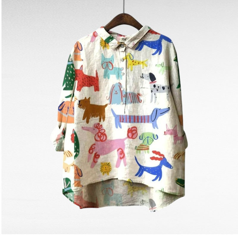 Loving Artistic button-up shirt with relaxed silhouette for women | Audrey