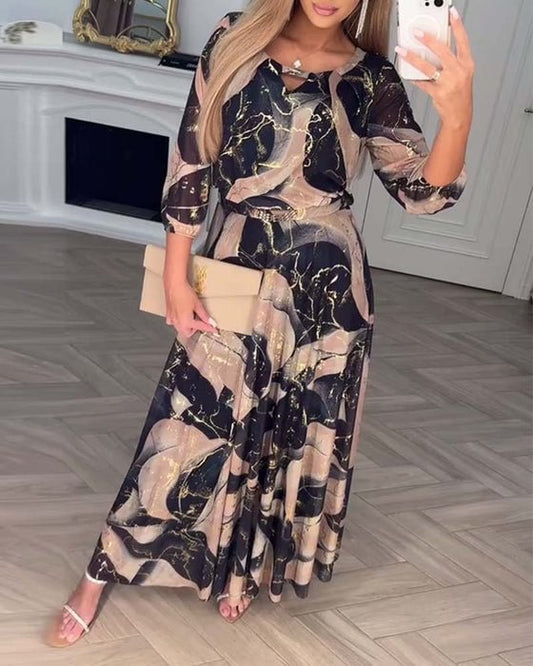 Crisp Printed Maxi Dress For Women | Amelisse