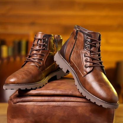 Welcoming Vintage lace-up boots with timeless silhouette for men | Daniel