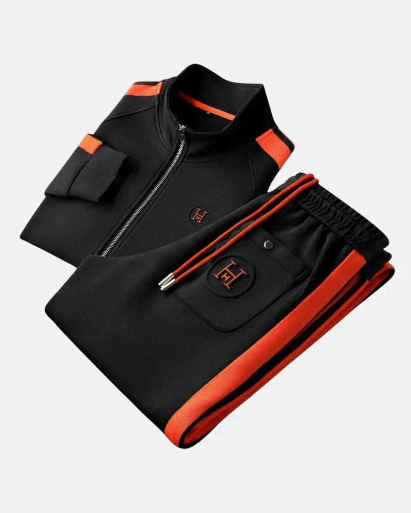 Satin Athletic Zip Up Tracksuit Set For Men | Marco