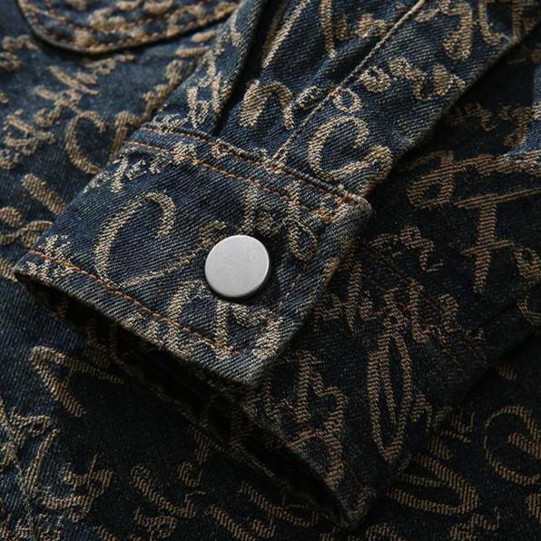 Rose Embroidered Button Front Jacket for Men | Cassian