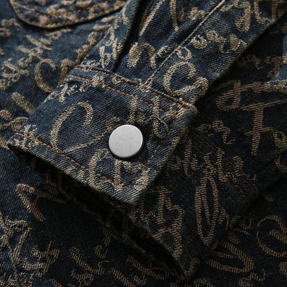 Rose Embroidered Button Front Jacket for Men | Cassian