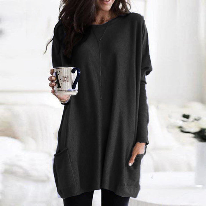 Snug Relaxed Long Sleeve Pocket Tunic For Women | Mirelith