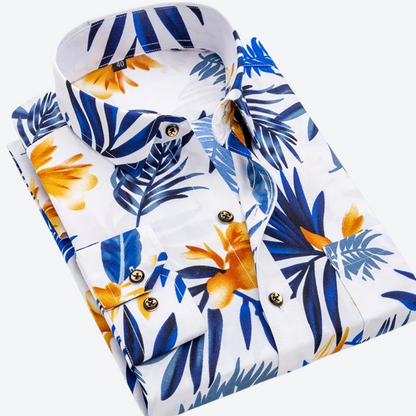Ethereal Nautical Print Long Sleeve Shirt For Men | Marcellin