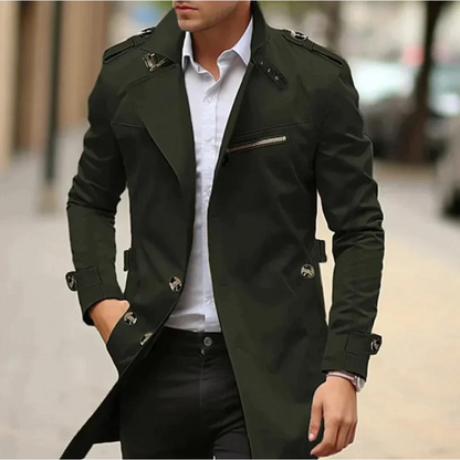 Pretty Classic Double Breasted Trench Coat For Men | Alarion