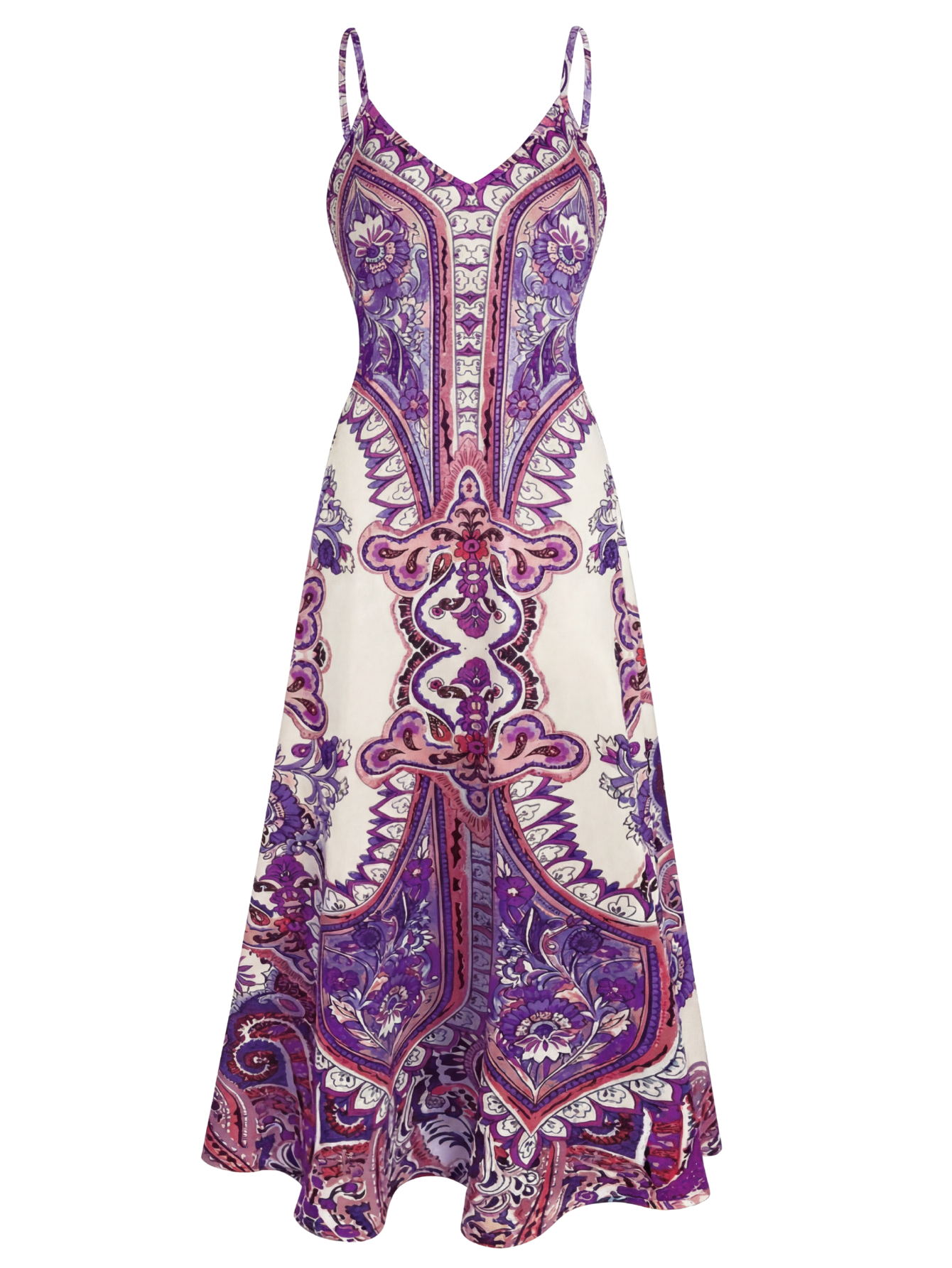 Buttoned Boho Floral Print Sleeveless Dress For Women | Maravelle