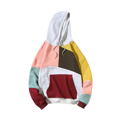 Diamond Colour Block Patchwork Hoodie for Men | Maverick