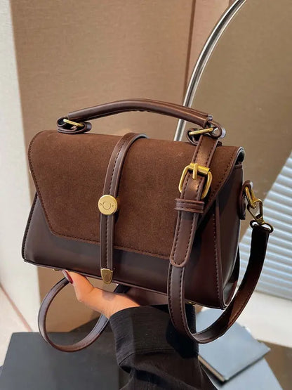 Memorable Trendy Contrast Stitching Small Square Shoulder Bag For Women | Liorenna