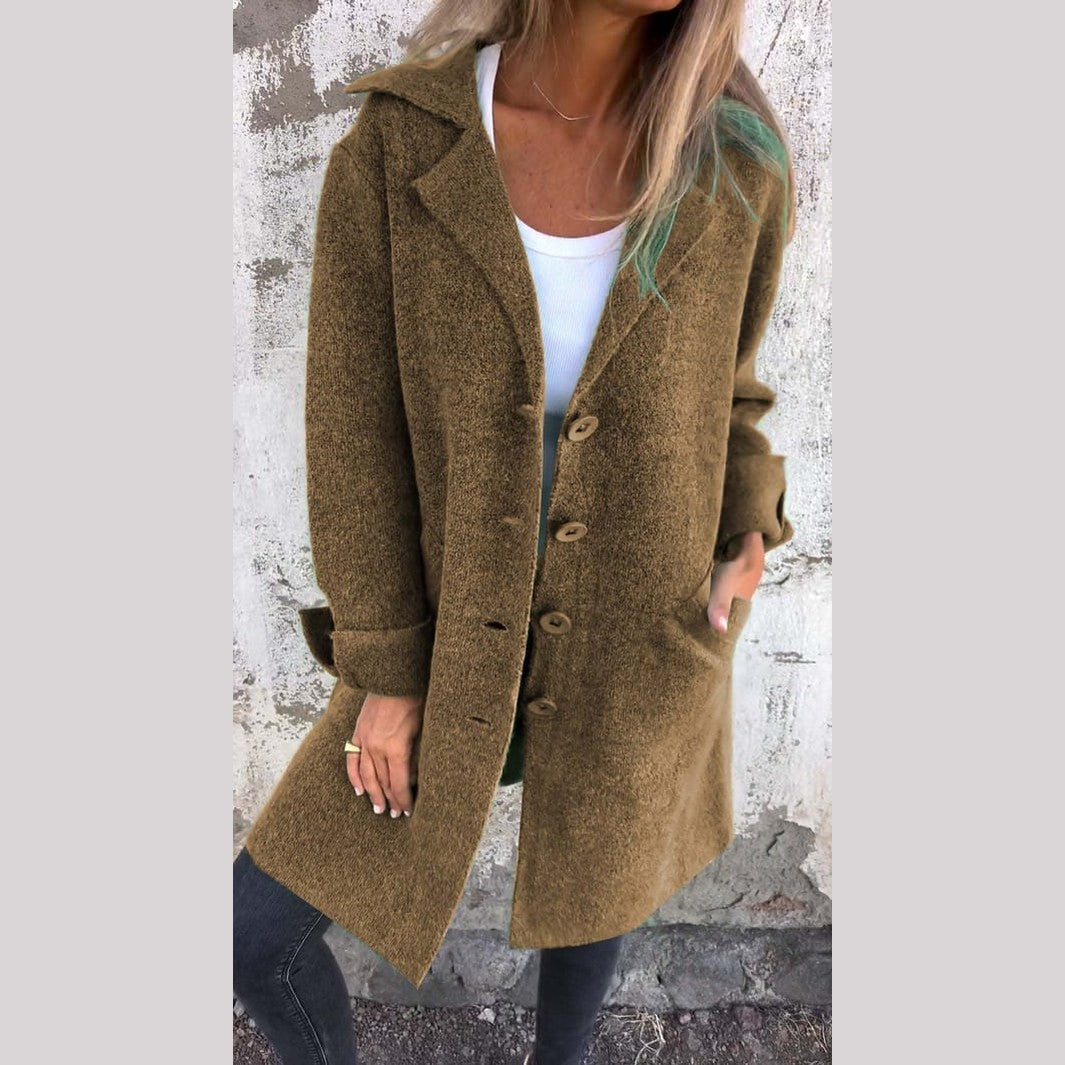 Fashionable Casual Long Button Coat For Women | Arlena