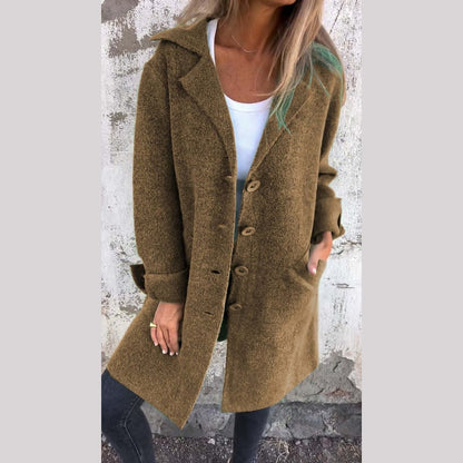 Fashionable Casual Long Button Coat For Women | Arlena