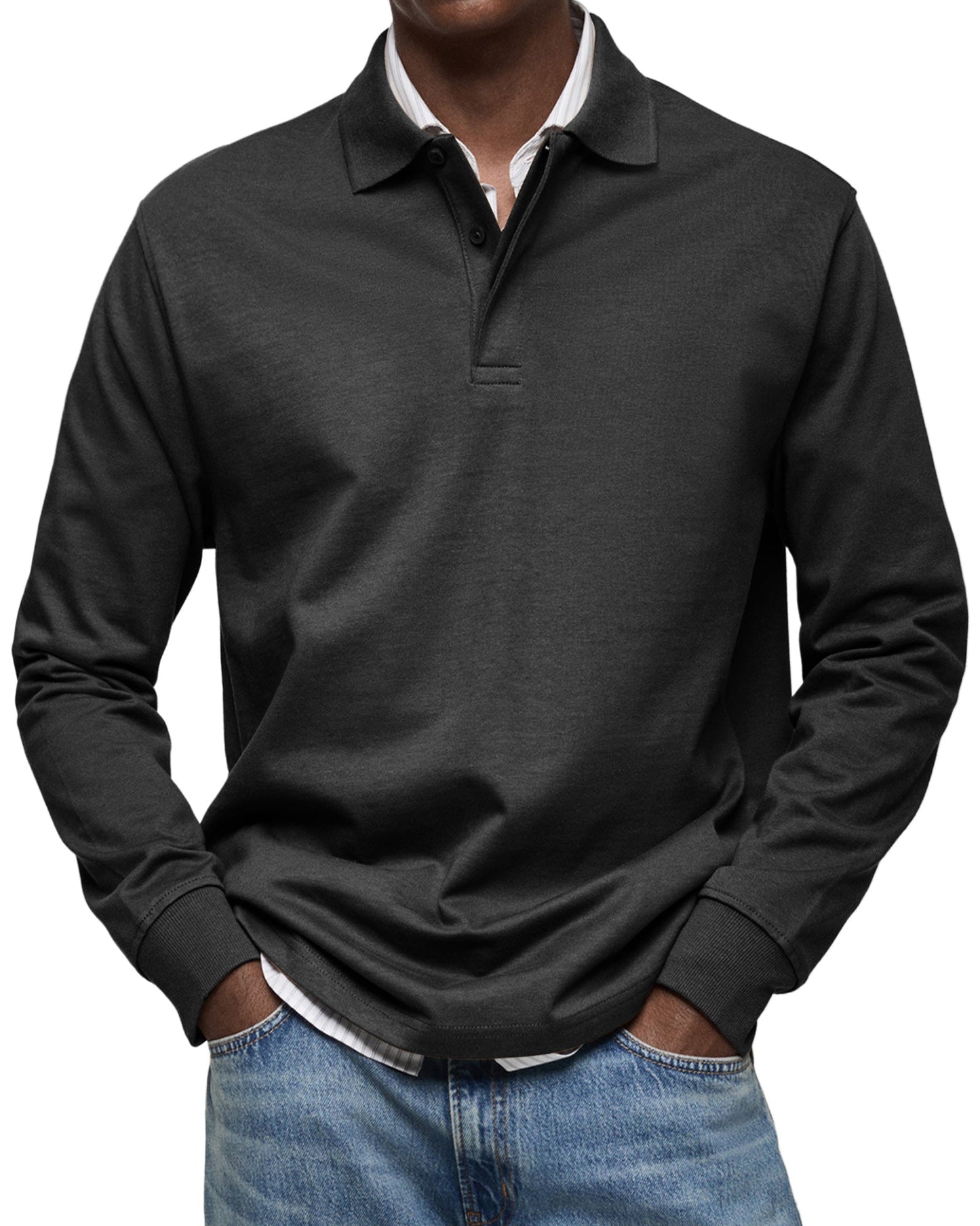 Riviera Classic Long Sleeve Polo Shirt For Men | Tristan