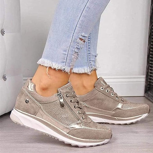 Relaxed Zip-up comfort sneakers for women | Gavriel