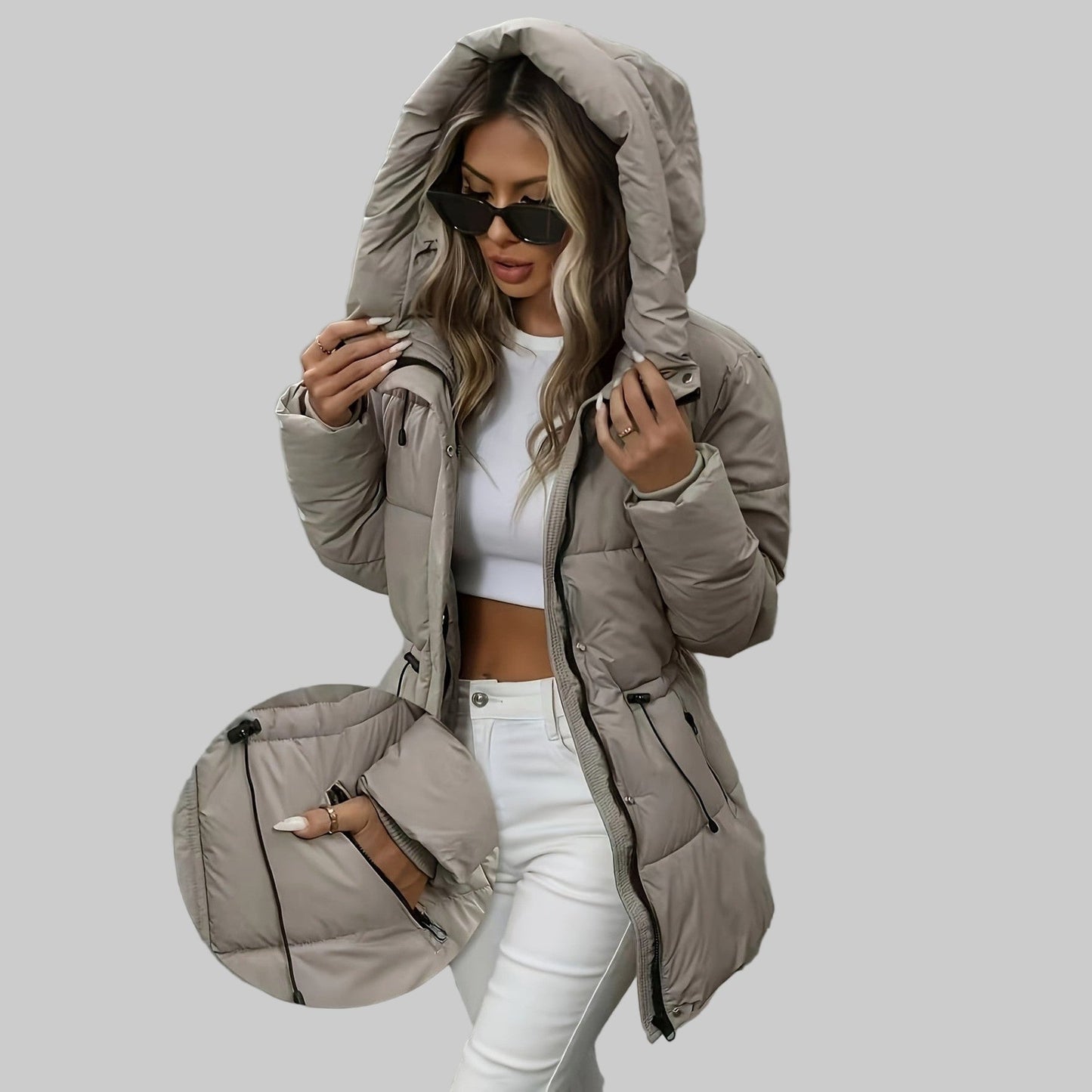 Stylish Oversized Hooded Puffer Jacket For Women | Celestine