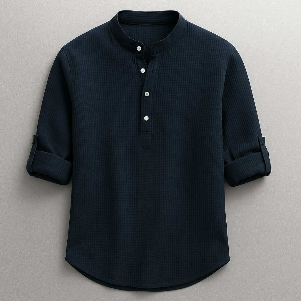 Foggy Textured Henley Shirt For Men | Caleb