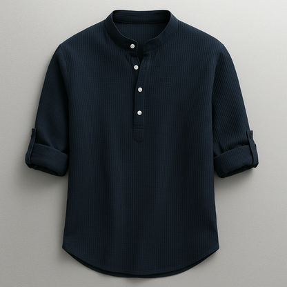 Foggy Textured Henley Shirt For Men | Caleb